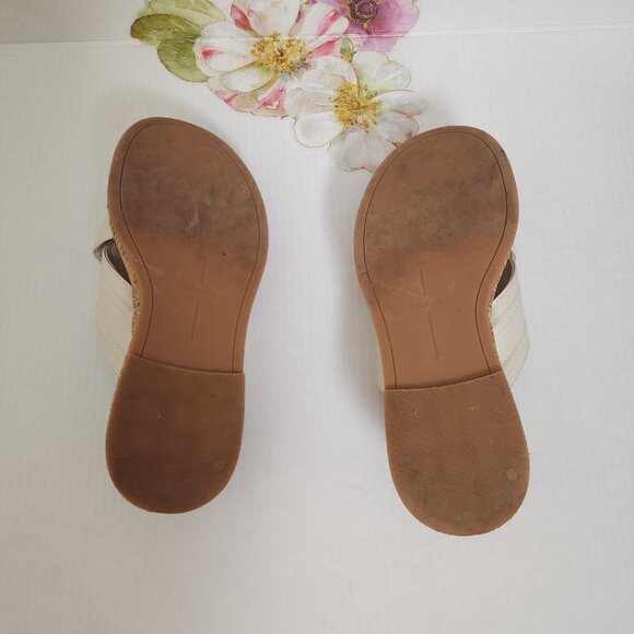 Dolce Vita Size 10 Weslee Ivory Leather Flat Chunky Platform Women's Sandals - Picture 9 of 9